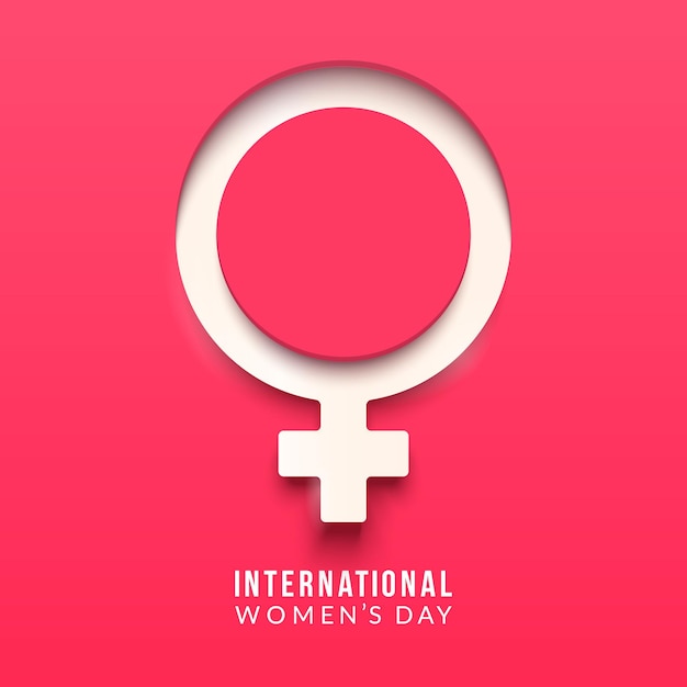 International women's day  . woman sign. origami design template.