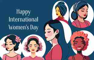 Vector international women39s day 8 march women of different nationalities and cultures standing together union of feminists or sisterhoodvector ai generated illustration