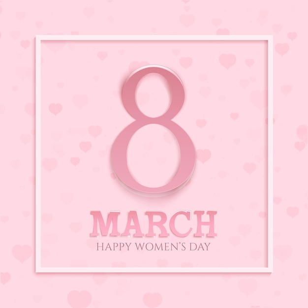 International womens day background. greeting card template.