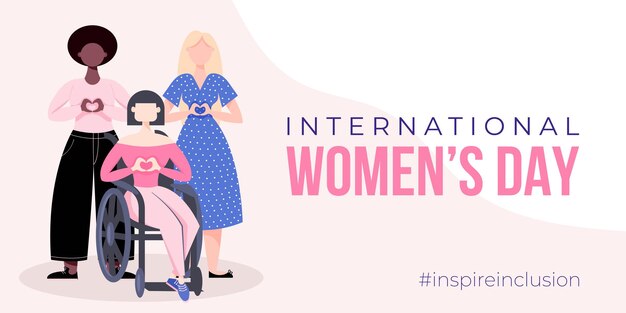 Vector international womens day banner poster inspire inclusion campagne