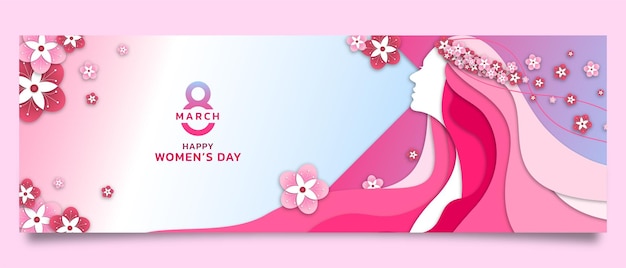 International Womens Day Banner with gradient color background