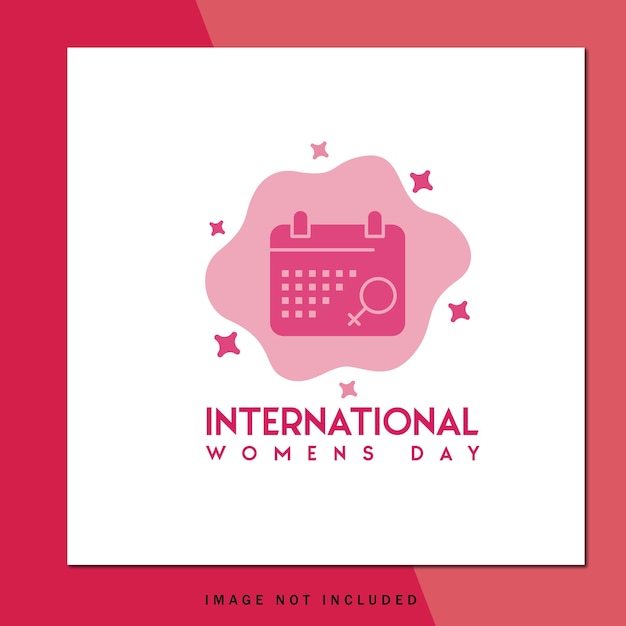 ベクトル 国際女性の日 カレンダー イラスト ソーシャルメディア 投稿 テンプレート デザイン