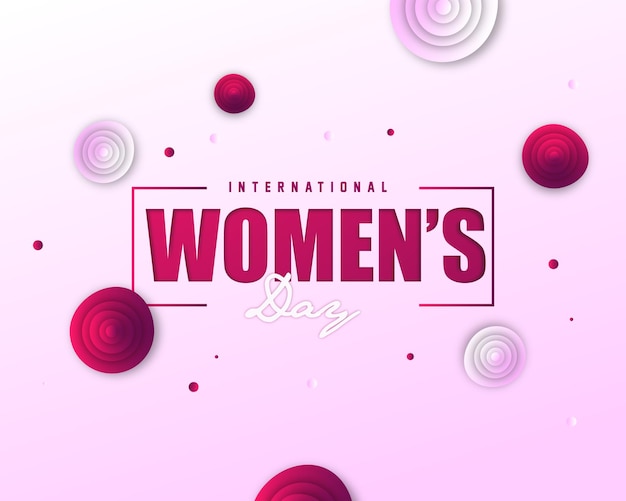 International womens day celebration illustration with pink flower