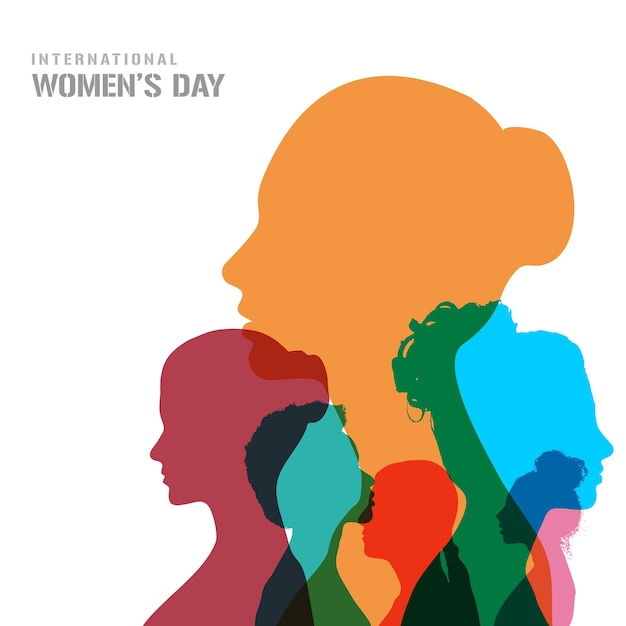 International Womens Day Colorful Women Faces Post