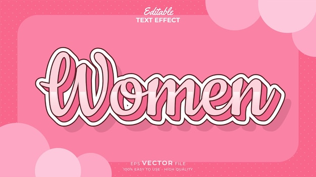 International womens day editable text effect template