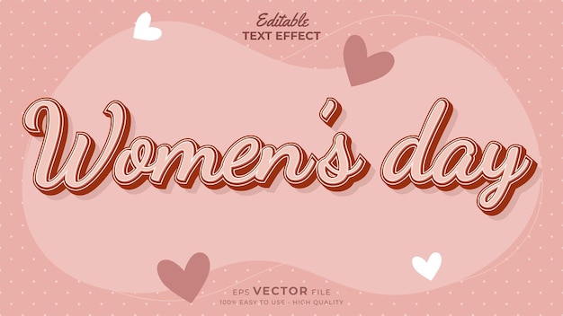 Vector international womens day editable text effect template