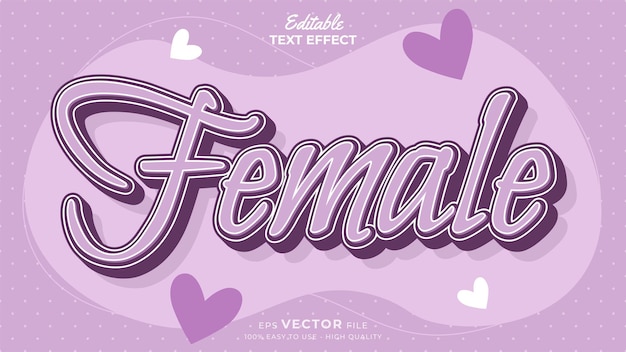 International womens day editable text effect template