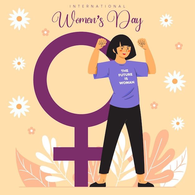 international womens day flat vector character illustration