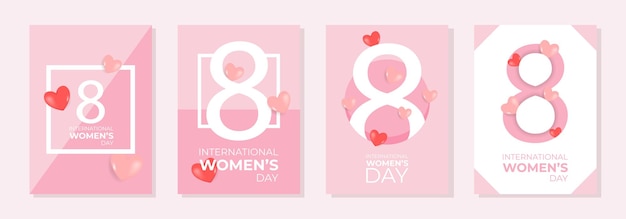 International Womens Day Flyer Template set 8 maart Happy Womens Day concept