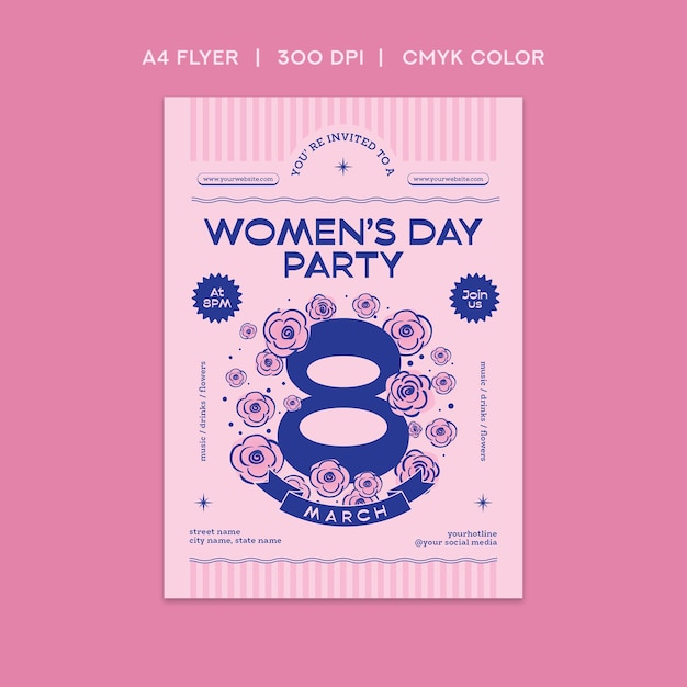 Vector international womens day flyer