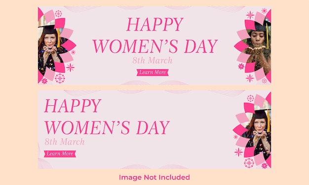 International womens day horizontal banner template