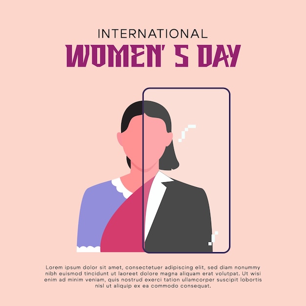 International womens day illustration design for social media