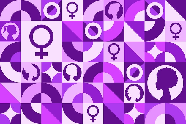 Международный женский день 8 марта Бесшовный геометрический рисунок Шаблон для фонового плаката баннера Иллюстрация вектора EPS10