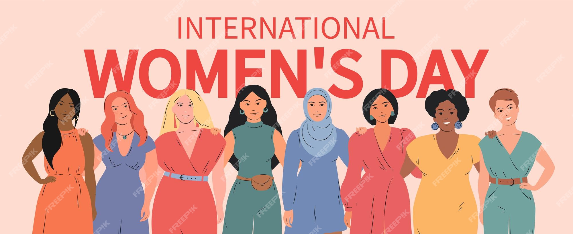 Premium Vector | International womens day multinational ...