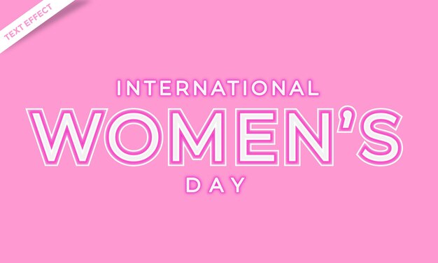 벡터 국제 여성의 날 핑크 여성스러운 텍스트 효과 디자인