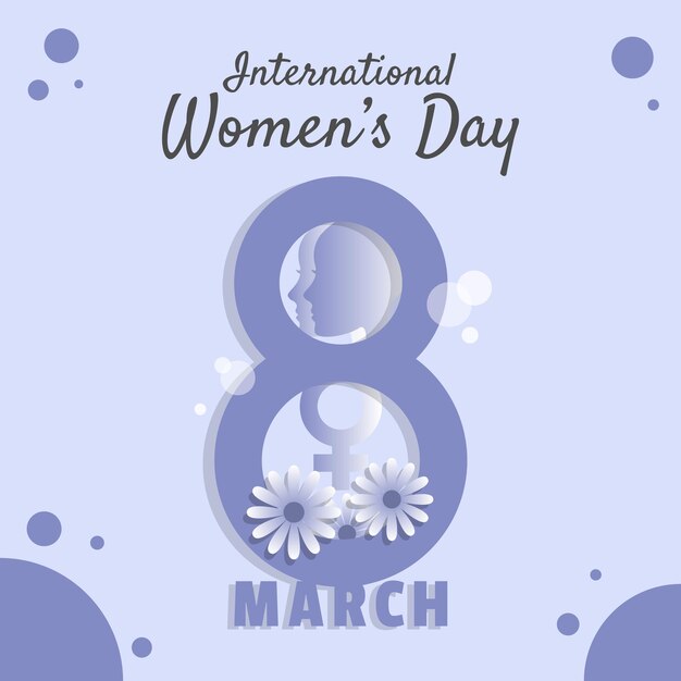 International Womens Day poster with decorated figure eight