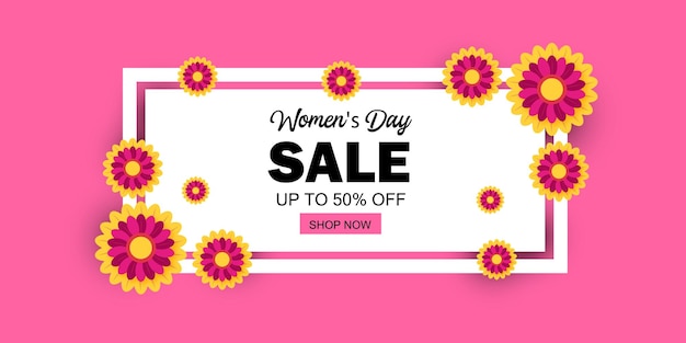 Vector international womens day sale horizontal banner