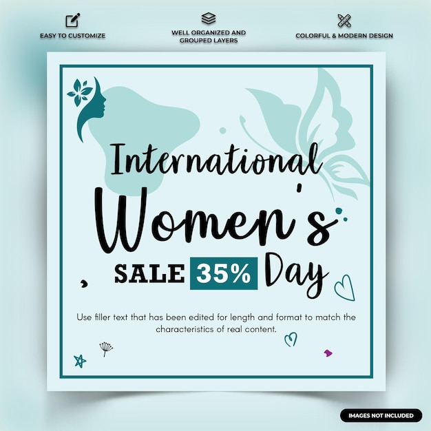 국제 여성의 날 소셜 미디어 인스타그램 게시물
