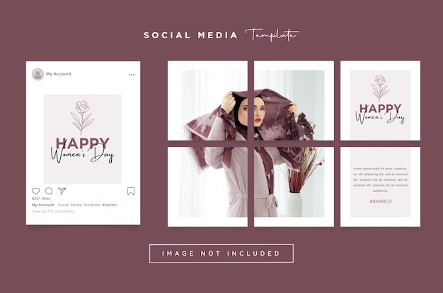 International womens day social media post template