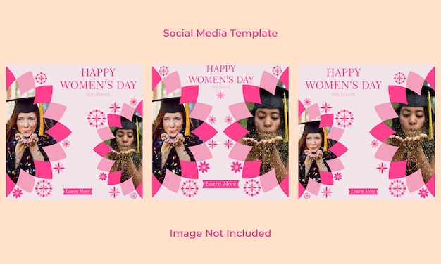 Vettore modello di post sui social media per la giornata internazionale della donna