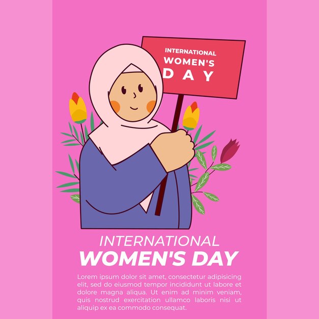 international womens day support for women women carrying a sign for world womens day