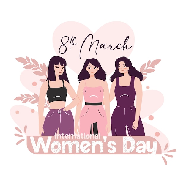 International womens day vector image with a womans profile