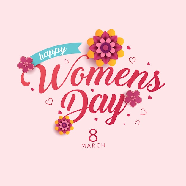 벡터 장식 꽃과 국제 여성의 날