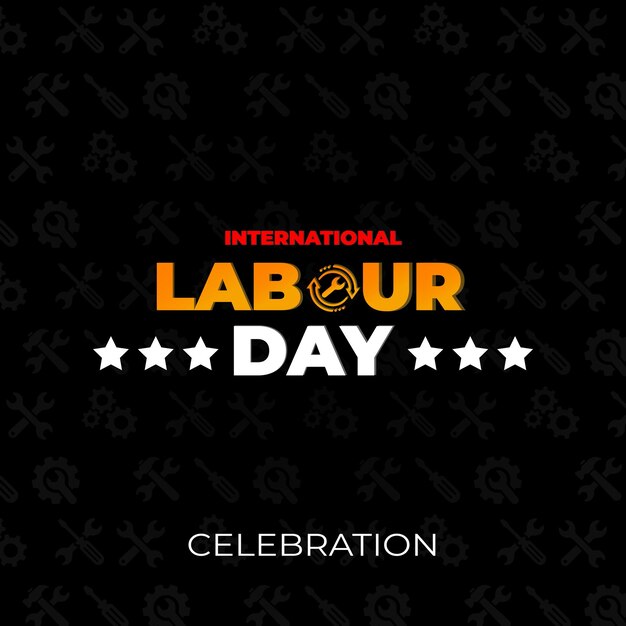 International workers Beautiful Labor Day template design poster background