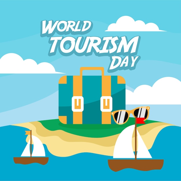Международный всемирный день туризма фоновая иллюстрация