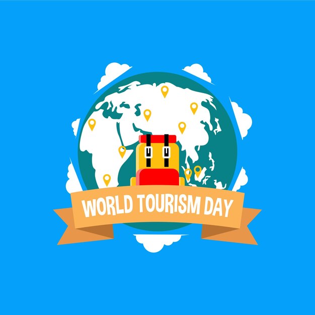 International world tourism day background illustration