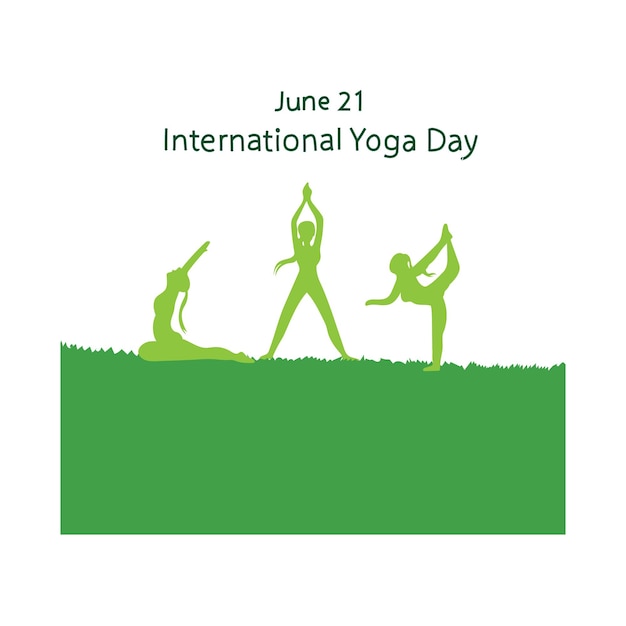 International yoga day 21 june vector