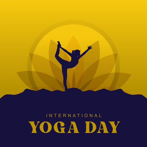 International yoga day background with yoga poses