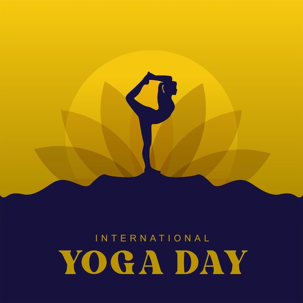 International yoga day background with yoga poses