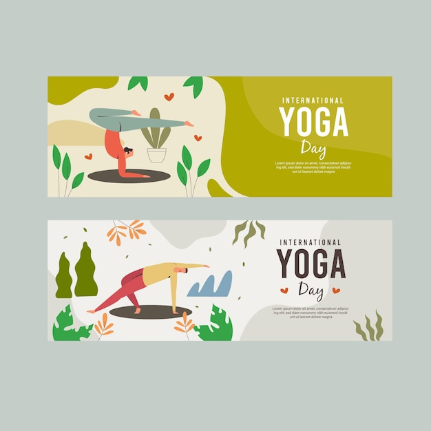 Vector international yoga day banner vector template