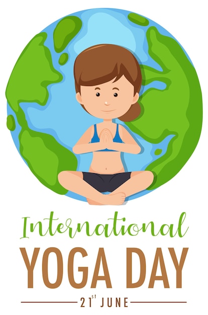 International Yoga Day banner with a woman doing yoga exercise