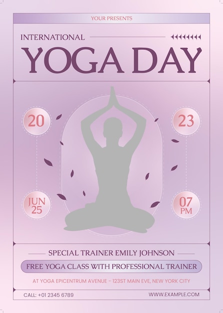 international yoga day celebration greeting background design