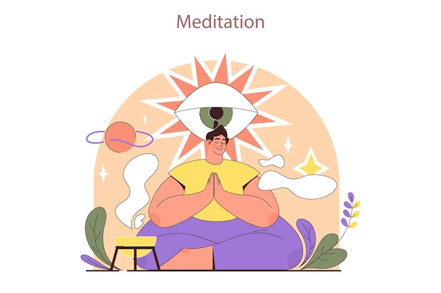 International yoga day Man in a sportswear meditating in lotus position