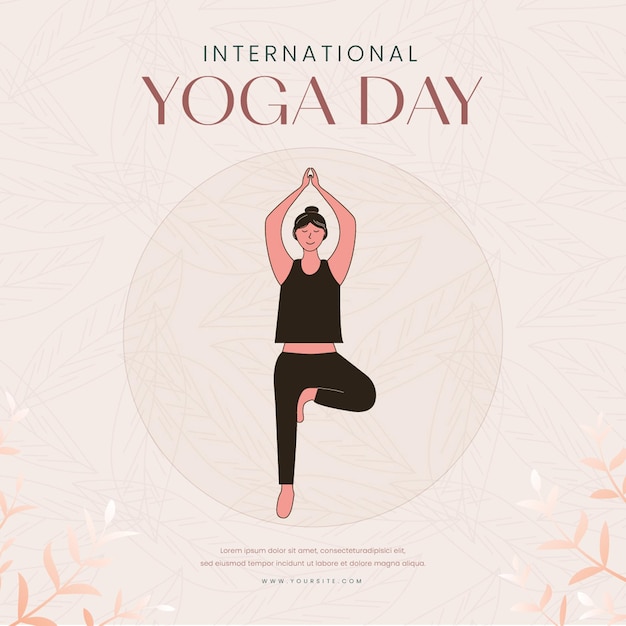 Vector international yoga day post design template