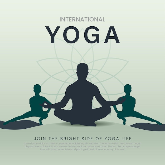 Векторный файл дизайна поста Международного дня йоги