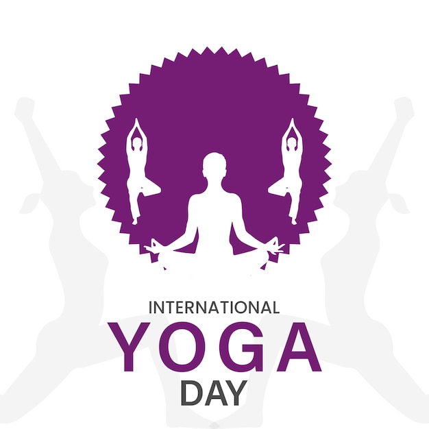 International yoga day post design vector file