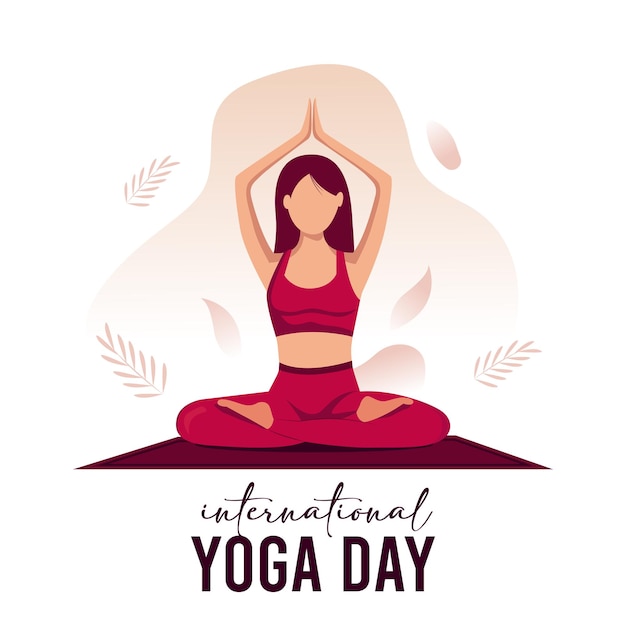 Vector international yoga day premium vector