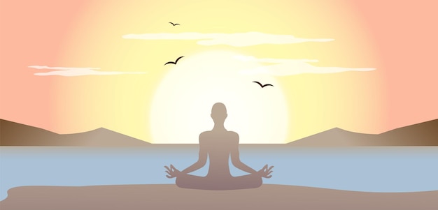 International yoga day vector illustration June 21.