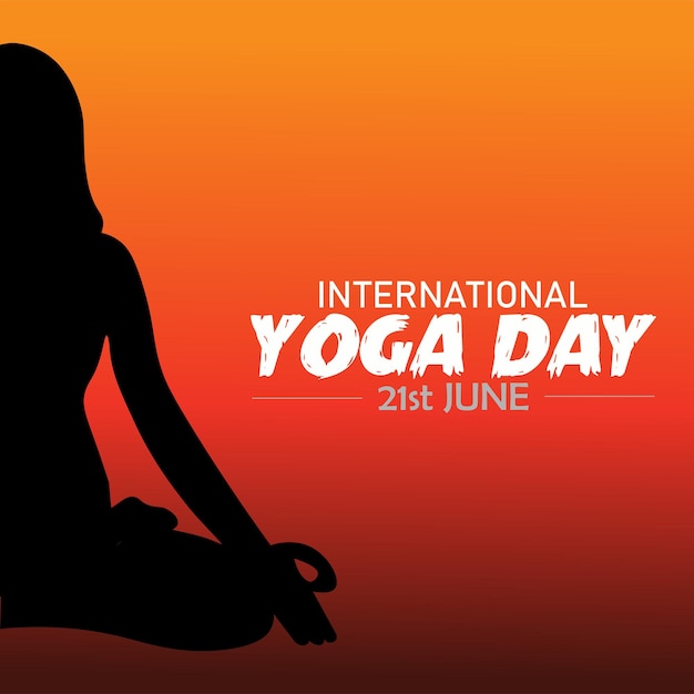 Векторная иллюстрация Международного дня йоги 21 июня.