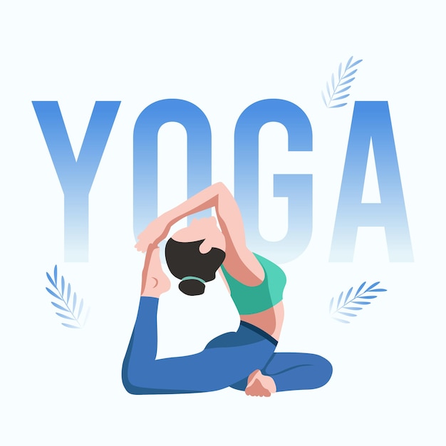 Vector international yoga day vector illustration minimal flat vector