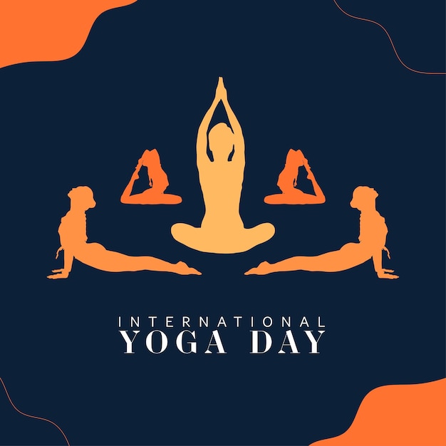 International Yoga Day vector illustration social media banner poster design June 21st celebrates world yoga day