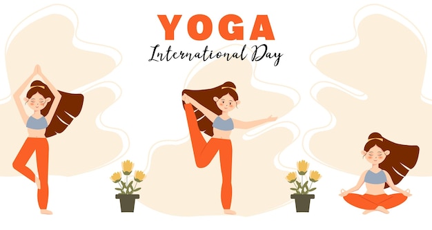 International yoga day vector illustration