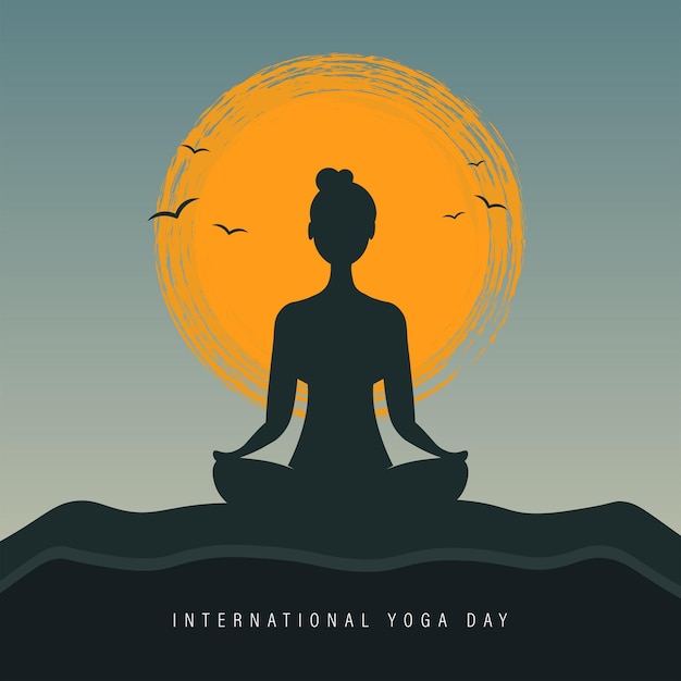 International yoga day, vector illustration