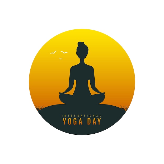 International yoga day, vector illustration