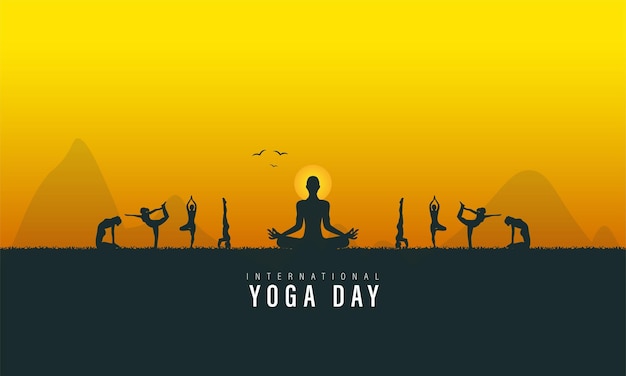 Vector international yoga day vector illustration