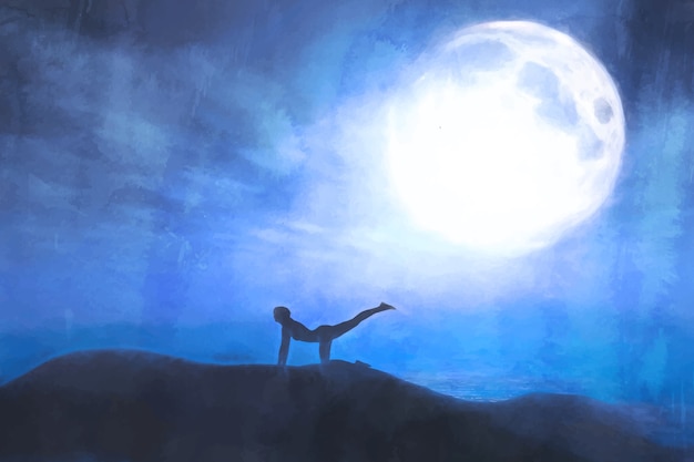 International yoga day watercolor background